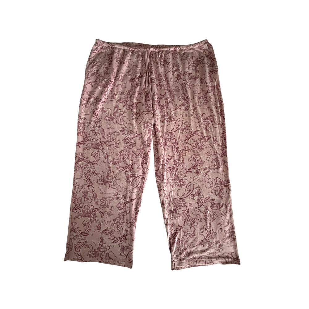 Cuddl Duds Pink Paisley Pajama Pants 2X Lounge Sleepwear A368275